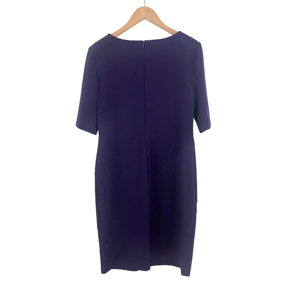 Size 12 DARK PURPLE‎ KNIT TIERED SHEATH DRESS Day/Evening Classy Fall Winter - Picture 3 of 4